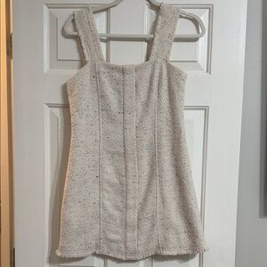 House of Harlow 1960 Cream Textured Tweed Shift Dress